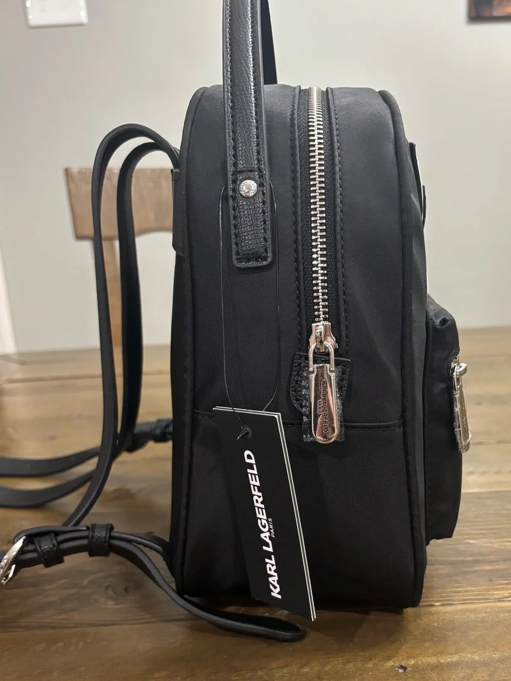 Karl Lagerfeld Paris Amour Small Black Nylon Backpack
